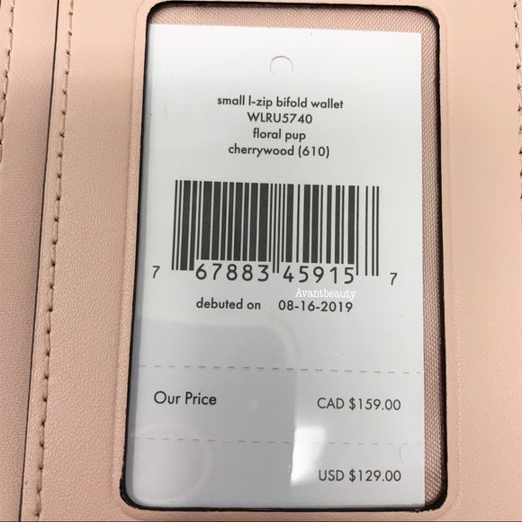 Kate spade small L-zip bifold wallet pup dog new - Picture 3 of 7